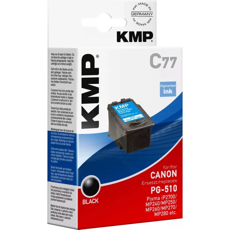 KMP C77 tinte preta compatível 9 ml para Canon PIXMA MP230 MP237 MP252 MP258 MP270 MP282 MP499 MX350 MX360 MX410 MX420 1511.4001