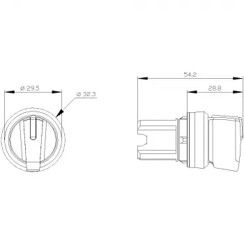 Siemens SIRIUS ACT Elemento frontal de seletor, branco, 2 posições, 22mm 3SU1002-2BN60-0AA0
