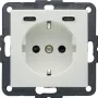 Hager Berker 48151909 Tomada Schuko com USB-C 20W PD, S.1, branco polar brilhante