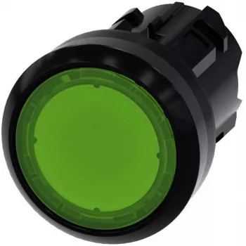 Siemens SIRIUS ACT Acionador de botão, 22mm, redondo, verde, momentâneo, sem iluminação, anel frontal de plástico, preto 3SU10010AD400AA0