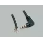 BKL Electronic 1101054 Conector fêmea jack estéreo 3,5 mm, 3 polos, ligação por soldadura, caixa metálica