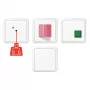 JUNG NRSCD0834WW Conjunto de chamada de emergência com 4 molduras simples, série CD, branco alpino