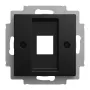 BUSCH-JAEGER Espelho central Modular Jack 1 módulo com anel de suporte, preto mate 2CKA001753A0248