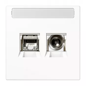 JUNG MMDLS4521WW Tomada multimédia com ligações TV, rádio e satélite, branco alpino