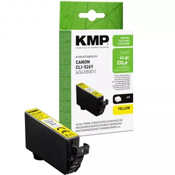 KMP Tinteiro Amarelo Compatível com Canon CLI-526 Y (1513, 4009)