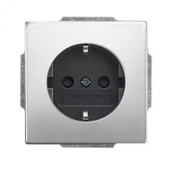 Mecanismo de tomada SCHUKO Busch-Jaeger, aço inoxidável, 1 tomada, 16 A, 250 V 2CKA002013A5452