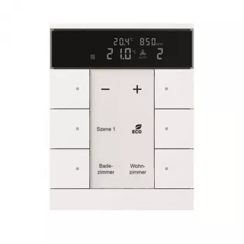 Termostato de ambiente Busch-Jaeger com sensor de CO2 e humidade, 6 módulos, SBC/U6.0.11-84 (2CKA006330A0009)