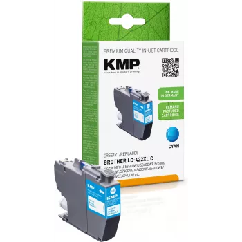 Cartucho de tinta ciano recondicionado KMP para Brother LC422XLC (1500 páginas)