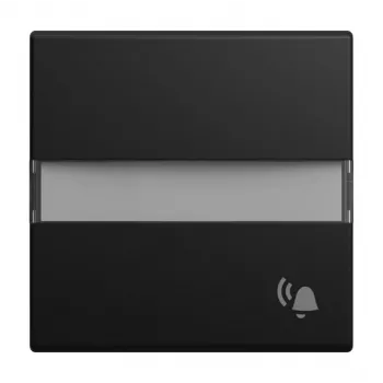 Tecla Busch-Jaeger BJ 2506 N/KI-915 com campo de identificação e símbolo de campainha, preto mate 2CKA001731A4041