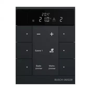Termostato de ambiente Busch-Jaeger 6 módulos, preto mate SBR-F-6.0.11-885 (2CKA006220A0900)