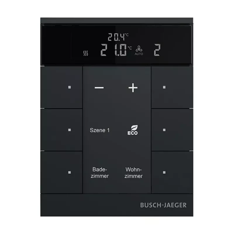 Termostato de ambiente Busch-Jaeger 6 módulos, preto mate SBR-F-6.0.11-885 (2CKA006220A0900)