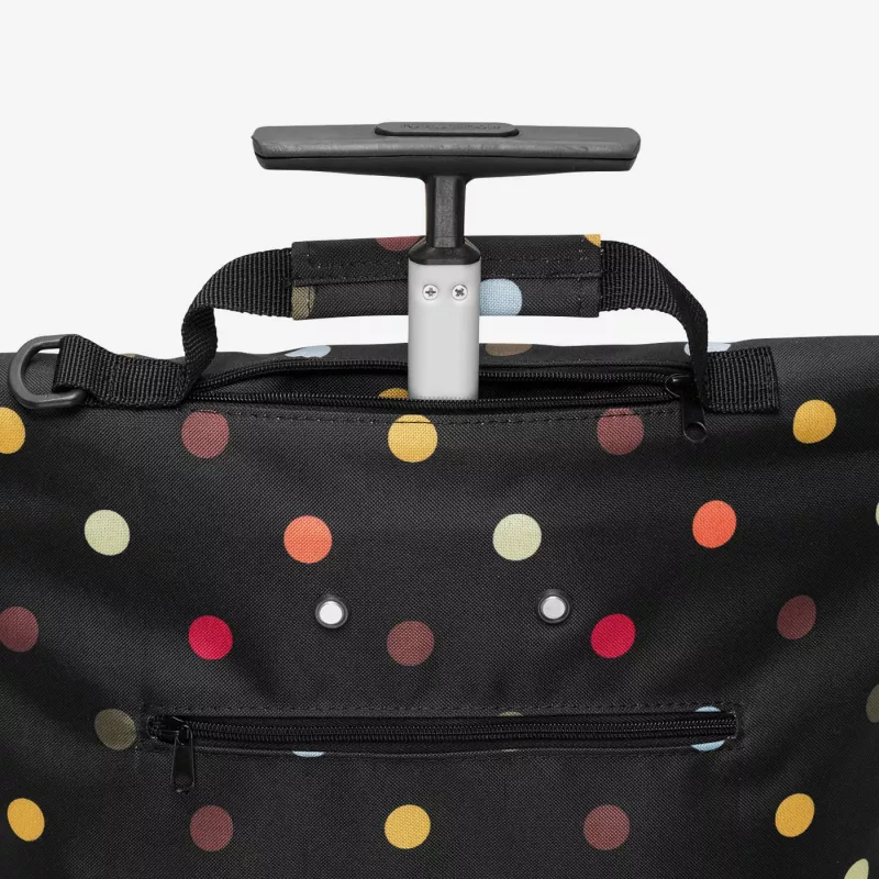 Reisenthel trolley M saco trolley, poliéster, preto às bolinhas, cores mistas, 2 rodas (NT7009)