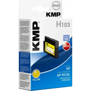 Cartucho de tinta amarelo compatível KMP H103 30 ml (substitui HP 951XL) para HP Officejet Pro 251dw, 276dw, 8100, 8600, 8610, 8620, 8630 1723,4009