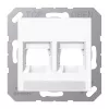 Jung A1569-2NAWEWW placa central para módulos radiais AMP NETCONNECT, 2 tomadas, branco alpino