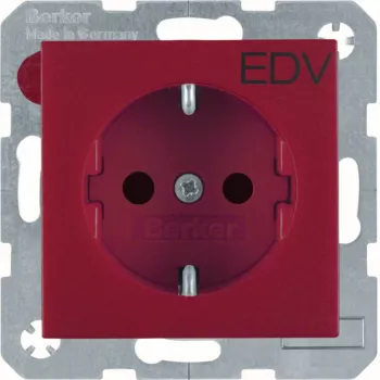 Berker tomada SCHUKO vermelho mate 47231922