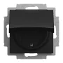 BUSCH-JAEGER tomada SCHUKO com tampa basculante IP44, preto mate 2CKA002013A5538
