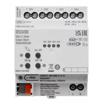 JUNG KNX DALI-2 Atuador de cor 4 canais, calha DIN, 4 TE, Secure (300041SDA2R)