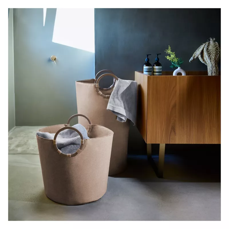 Reisenthel loophome S VR6043 cesto da roupa, redondo, poliéster/alumínio, Twist Coffee