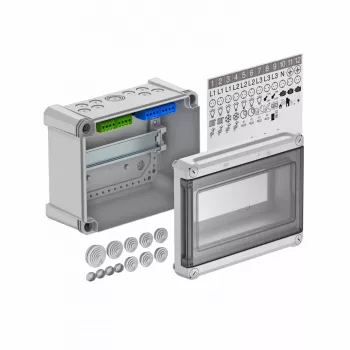 Quadro de distribuição pequeno OBO Bettermann SDB 09 PS, 9 módulos, saliente, IP65, cinzento 2008808