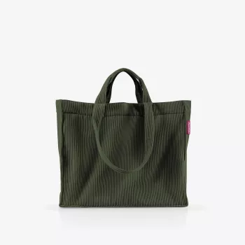 Saco de ombro reisenthel Softshopper cord dark matcha GR5057 poliéster 28 l