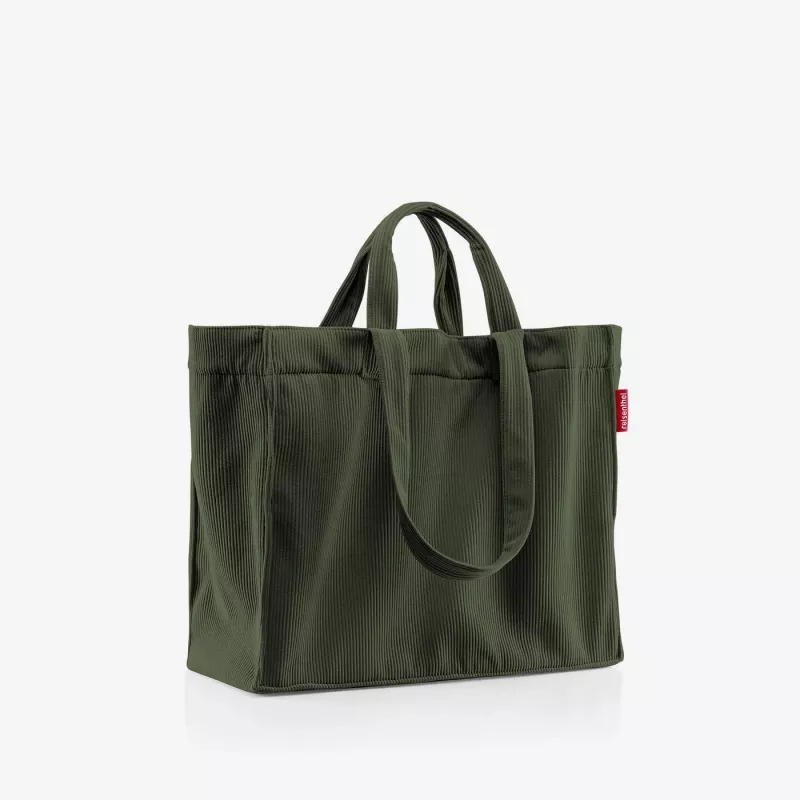 Saco de ombro reisenthel Softshopper cord dark matcha GR5057 poliéster 28 l