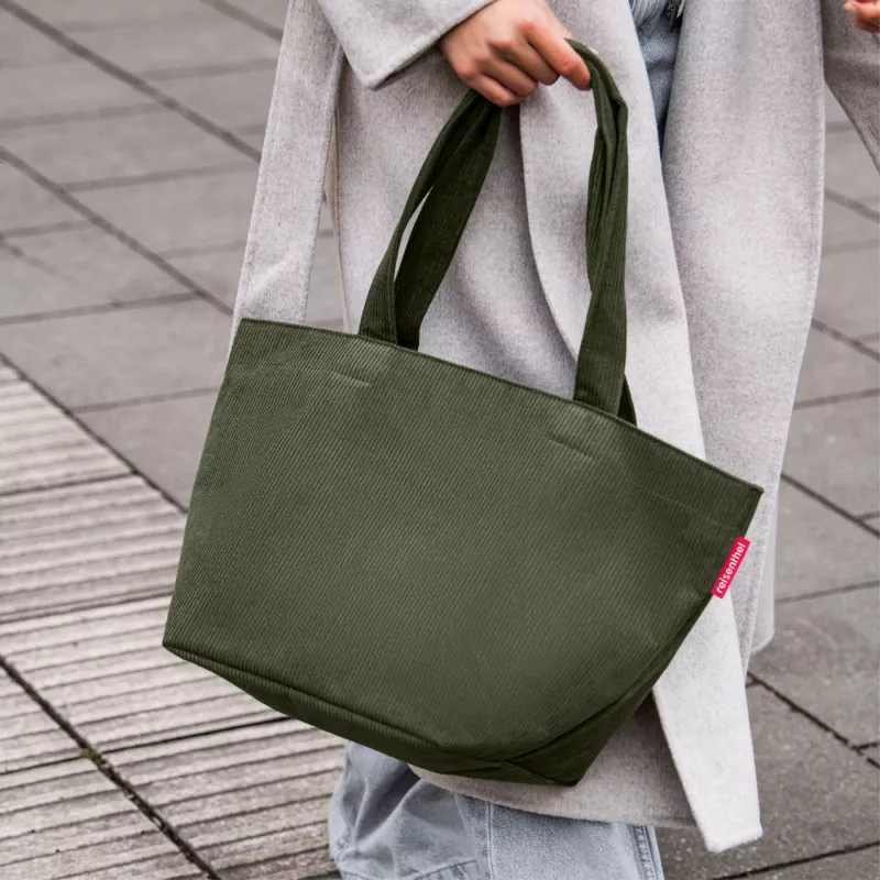Saco de compras reisenthel Shopper M cord dark matcha ZS5057 - capacidade de 15 litros