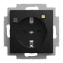 Tomada Schuko Busch-Jaeger FI-Schukomat com interruptor diferencial, 16 A, 10 mA, encastrar, preto mate 2CKA003116A0673