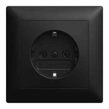 Tomada SCHUKO de encastrar Busch-Jaeger BJ 20 EUJR-915, placa completa, sem garras de expansão, preto mate 2CKA002011A6346