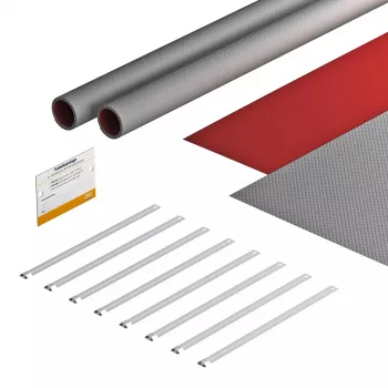 Conjunto de fitas OBO Bettermann FSB-K32 para instalações fotovoltaicas 550x380 mm cinzento/vermelho 7203150
