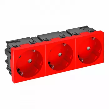 OBO BETTERMANN Connect 45 STD-D3SC SRO3 Tomada de contacto de proteção 3-fach, 33° inclinada, preto 6120509