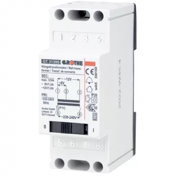 Grothe GT 3139 S Transformador de campainha 8/12V 1,3/1A com interruptor de rede 14049