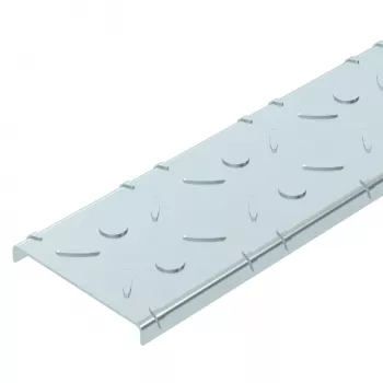 OBO Bettermann DBKR 100 FS Cobertura de chapa xadrez para calhas de cabos transitáveis, 100x3000 mm, aço, galvanizado em contínuo (6049119)