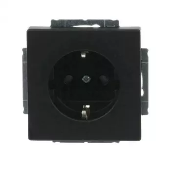 Busch-Jaeger tomada SCHUKO encastrada, preto mate, 16A, 250V, com tampa basculante 2CKA002013A5454