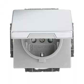 Busch-Jaeger tomada SCHUKO encastrada, aço inoxidável, 16 A, 250 V, terminais sem parafusos, proteção para crianças 2CKA002018A1521
