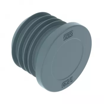 OBO Bettermann 2003738 tampão de fecho V-TEC M25, poliamida, cinzento claro, pack de 25