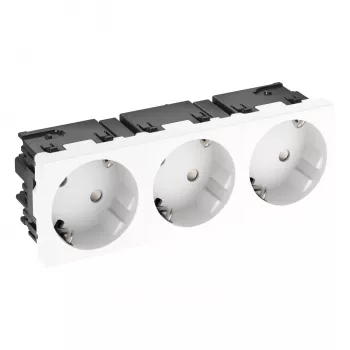 OBO BETTERMANN Connect 45 STD-D3SC RW3 Tomada 33° com 3 tomadas Schuko branco puro 6120503