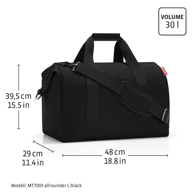 Reisenthel Allrounder L Mala de médico unissexo com fecho de correr, cinzento monocromático poliéster (MT7052)