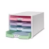 Gaveteiro HAN IMPULS DIN A4, 4 gavetas, rosa/lilás/azul/verde 1013-129D