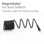 MAXTRACK C532-1L cabo espiral USB 2.0, USB-A para USB-C, 1 m, preto, contactos dourados
