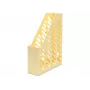 HAN KLASSIK porta-revistas A4/C4 amarelo pastel, poliestireno, orifício para pega, grelha lateral, pack de 10 (1601-815)