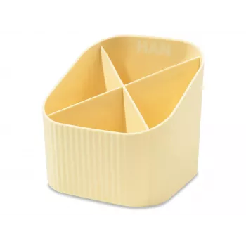 HAN X-LOOP porta-canetas amarelo pastel plástico 4 compartimentos 111 x 111 x 105 mm 17238-815D