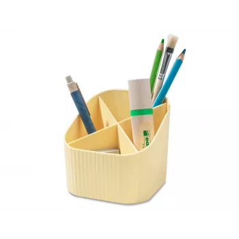 HAN X-LOOP porta-canetas amarelo pastel plástico 4 compartimentos 111 x 111 x 105 mm 17238-815D