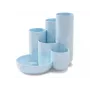 HAN CAMPUS organizador de secretária multi-compartimentos, 6 compartimentos, poliestireno, azul pastel, 5 tubos e 1 compartimento para peças pequenas 17480-884