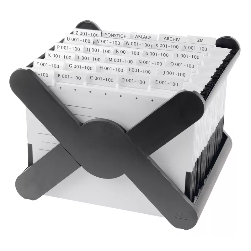 HAN X-CROSS KARMA cesto de arquivo suspenso, preto, A4/Foolscap, 20 ficheiros, 360x150x260 mm 190718-13D