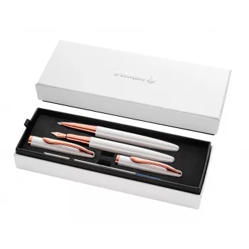 Pelikan Jazz Noble Elegance White conjunto de escrita (caneta de tinta permanente e esferográfica, aparo médio) 400197471
