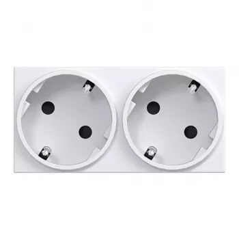 HAGER GS20229016 Tomada SCHUKO, 2 tomadas, 33°, branco tráfego