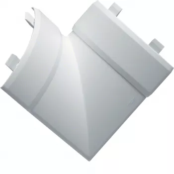 Hager EK4004059016 Curva plana para calha de cabos PVC 40x40mm, branco tráfego