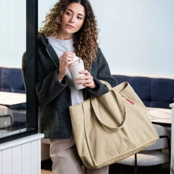 reisenthel Softshopper Cord Sand saco de ombro GR6052 poliéster 28 litros