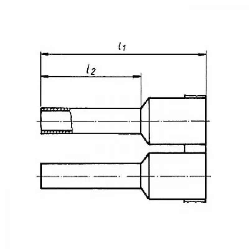 Klauke terminal tubular isolado 1,5 mm², comprimento do terminal 8 mm, preto, 100 unid. (ST9728)