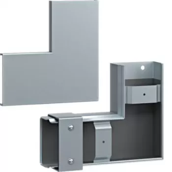 Hager FWK-Plus cotovelo plano 60x100 mm aço galvanizado a quente para calhas de cabos de proteção contra incêndio FWKP601005VERZ